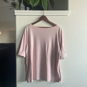 Lauren Light Pink Folded Sleeve Blouse